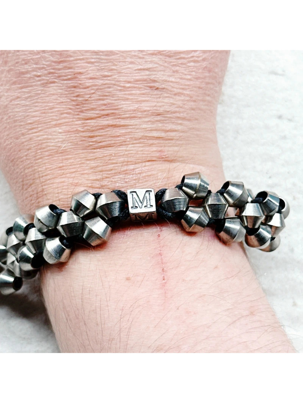 4690gc. Black Monogram Bracelet M